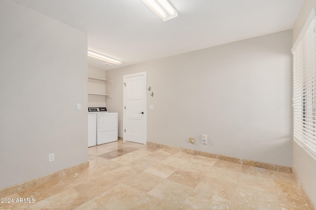 spare room featuring washer and clothes dryer