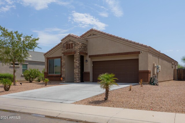 view of front of house with a garage