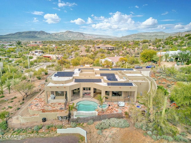 bird's eye view featuring a mountain view