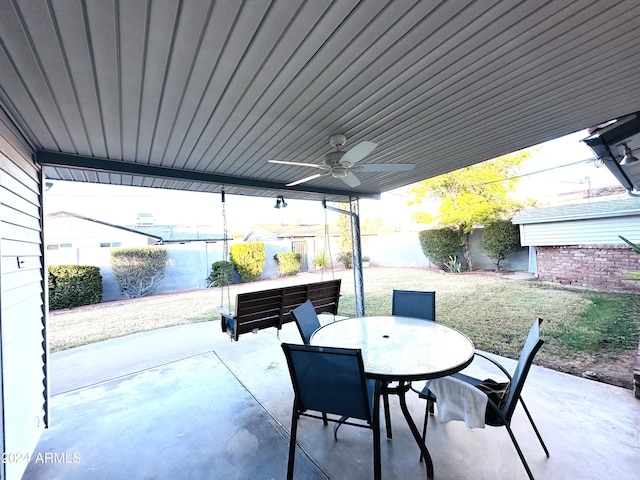 view of patio / terrace with ceiling fan