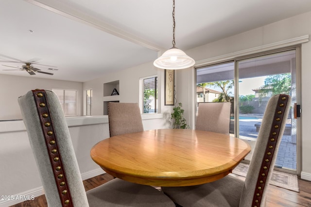7247 W Buckskin Trl, Peoria, AZ 85383 - dining area featuring wood finished floors and a ceiling fan