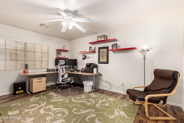 7247 W Buckskin Trl, Peoria, AZ 85383 - office space featuring wood finished floors and ceiling fan
