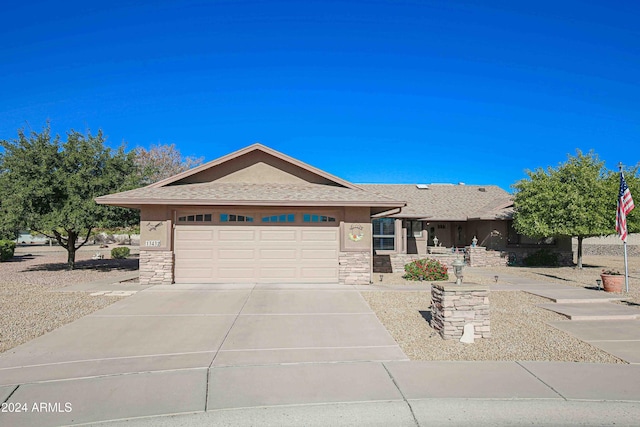 view of front facade featuring a garage