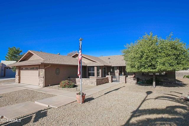 view of front of property featuring a garage