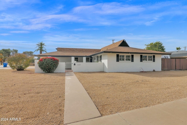 view of single story home