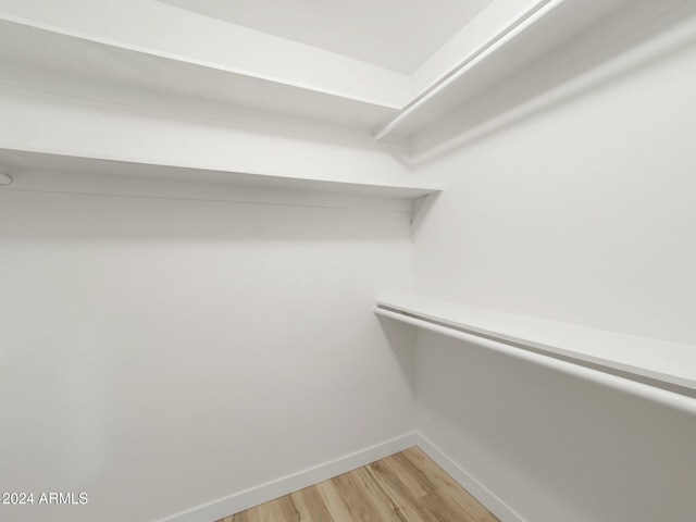 walk in closet with hardwood / wood-style flooring