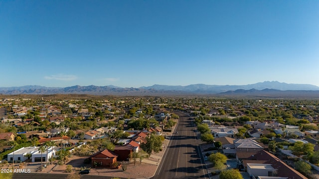 drone / aerial view with a mountain view