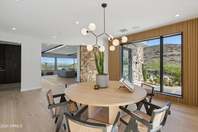 dining area featuring light hardwood / wood-style flooring