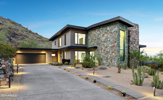 modern home with a garage