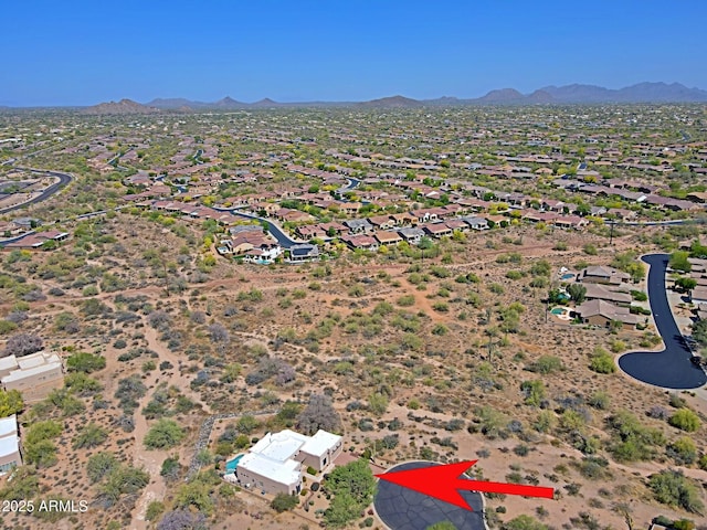 5520 E Desert Forest Trl, Cave Creek, AZ 85331 - aerial overview of property's location with mountains and nearby suburban area