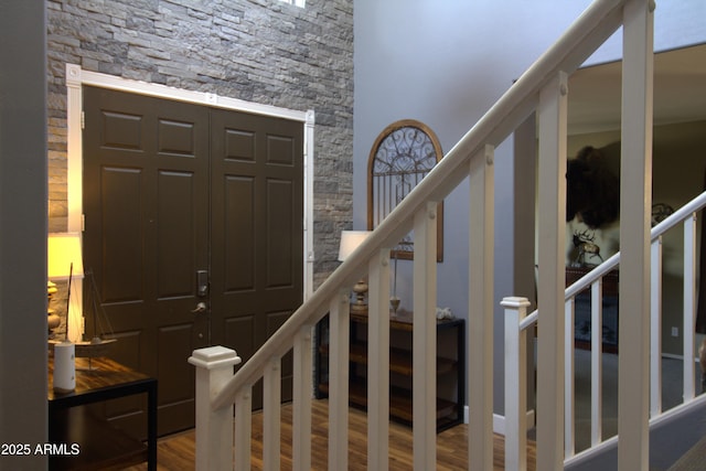 8920 S 40th Ln, Laveen, AZ 85339 - entrance foyer featuring stairway and wood finished floors
