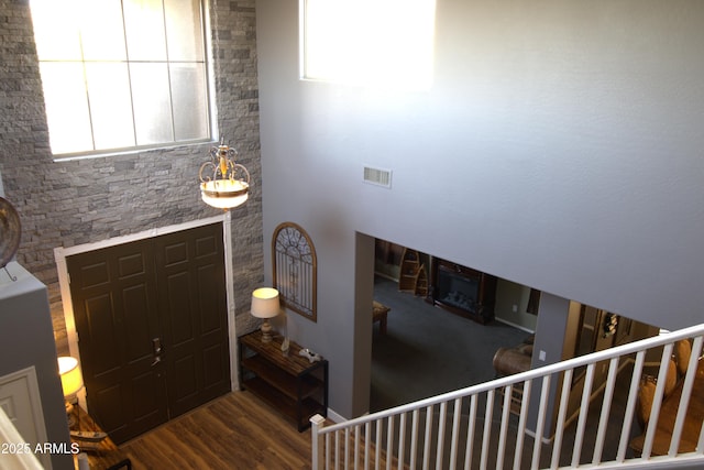 8920 S 40th Ln, Laveen, AZ 85339 - entryway featuring a fireplace and wood finished floors