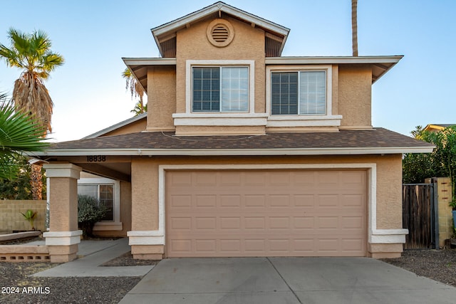 view of front facade featuring a garage