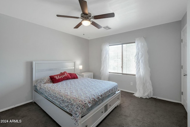 962 W Lindbergh Ave, Coolidge, AZ 85128 - carpeted bedroom featuring ceiling fan