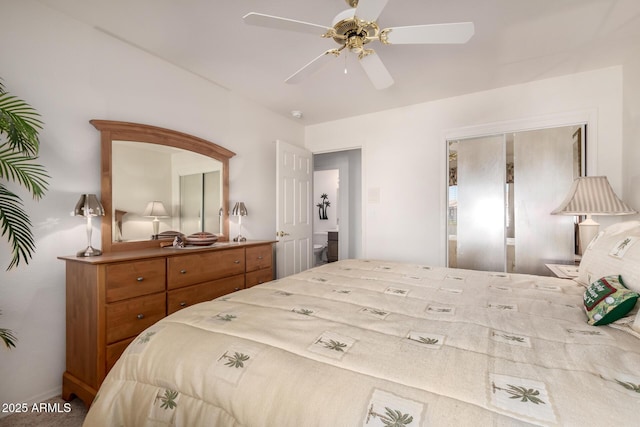 bedroom featuring ceiling fan