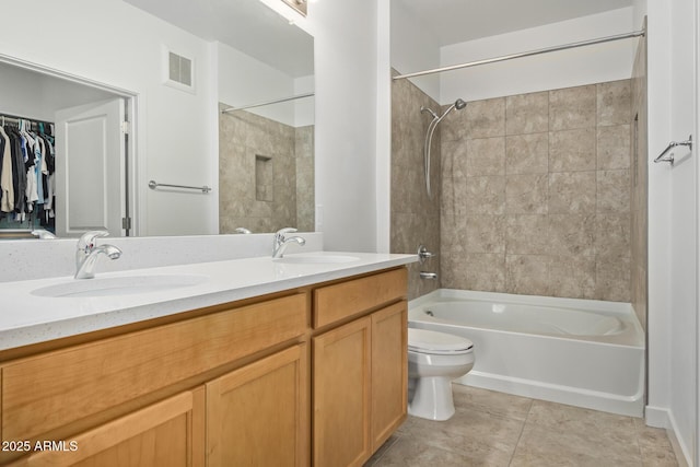 2511 W Queen Creek Rd Unit 378, Chandler, AZ 85248 - bathroom featuring toilet, tile patterned floors, visible vents, and a sink