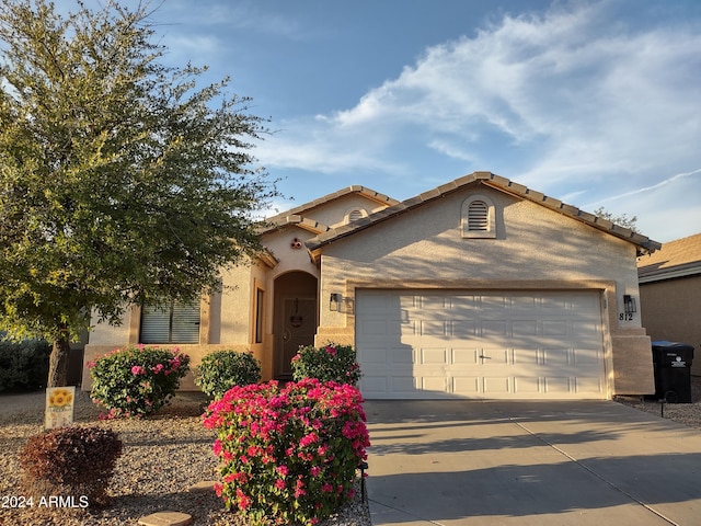 view of front facade featuring a garage