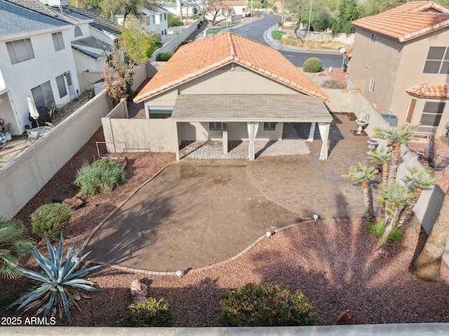 bird's eye view with a residential view