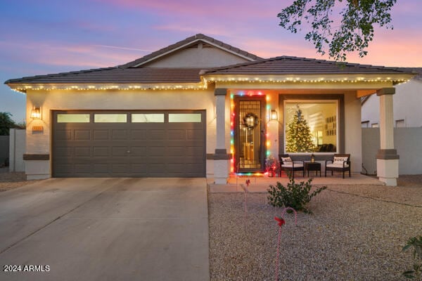 view of front of home featuring a garage