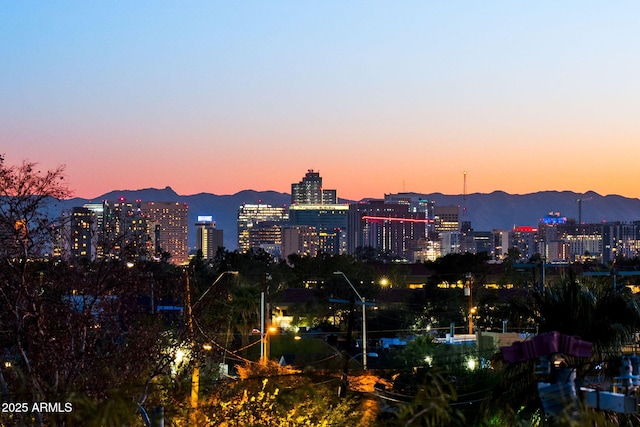 city view with a mountain view