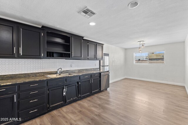 6714 N 26th Dr, Phoenix, AZ 85017 - kitchen featuring stainless steel dishwasher, a sink, and dark cabinets