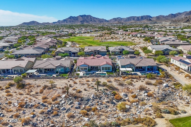 aerial view with a mountain view