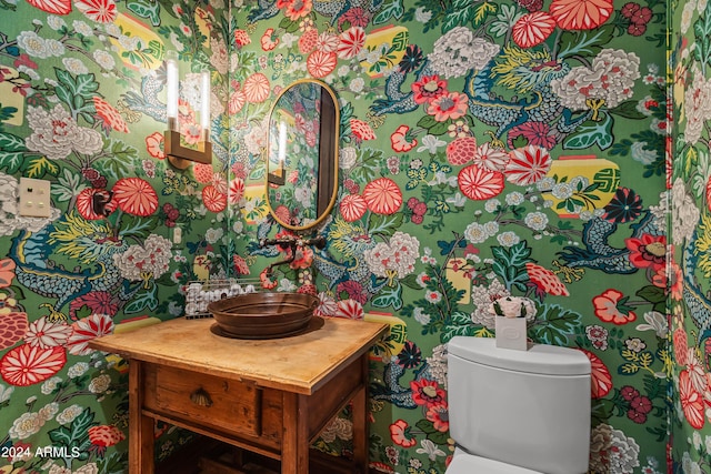 bathroom with vanity and toilet