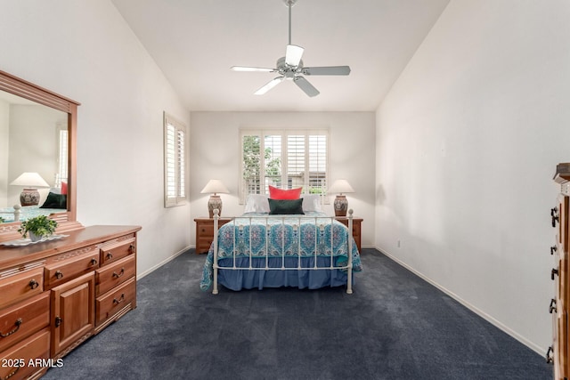 23756 S Vacation Way, Sun Lakes, AZ 85248 - bedroom featuring dark colored carpet, baseboards, and ceiling fan