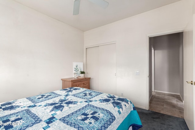 23756 S Vacation Way, Sun Lakes, AZ 85248 - carpeted bedroom featuring a ceiling fan and a closet