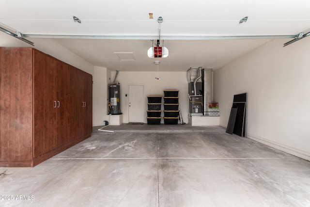 23756 S Vacation Way, Sun Lakes, AZ 85248 - garage featuring a garage door opener, water heater, and heating unit