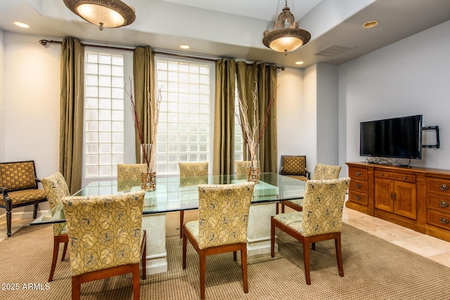 view of tiled dining area