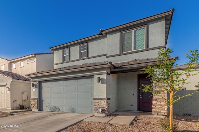 view of front of house featuring a garage