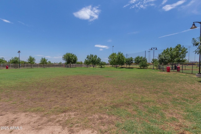 view of yard with fence