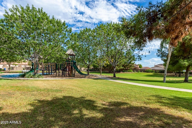 community play area featuring a yard