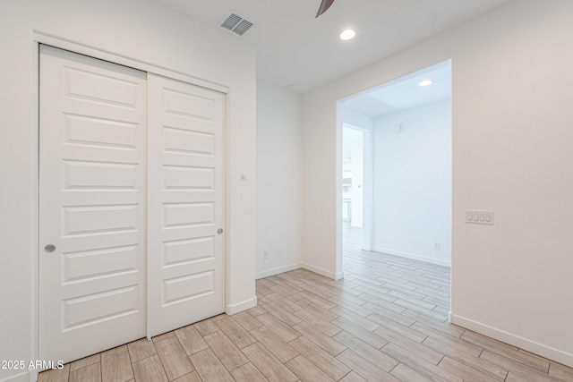 unfurnished bedroom featuring a closet