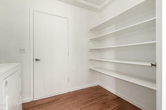 pantry featuring separate washer and dryer