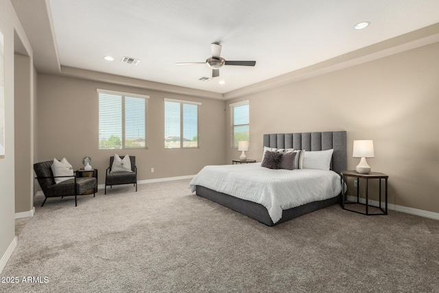 3338 E Coconino Dr, Gilbert, AZ 85298 - bedroom featuring carpet floors, recessed lighting, and ceiling fan