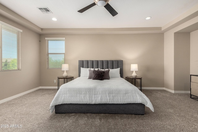 3338 E Coconino Dr, Gilbert, AZ 85298 - carpeted bedroom with recessed lighting and a ceiling fan