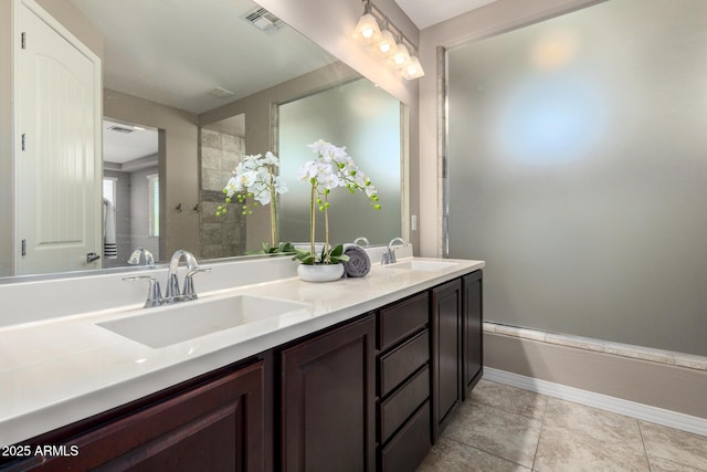 3338 E Coconino Dr, Gilbert, AZ 85298 - bathroom with double vanity and baseboards