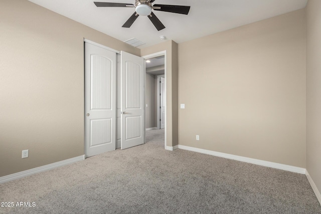 3338 E Coconino Dr, Gilbert, AZ 85298 - unfurnished bedroom featuring carpet flooring, a closet, and ceiling fan