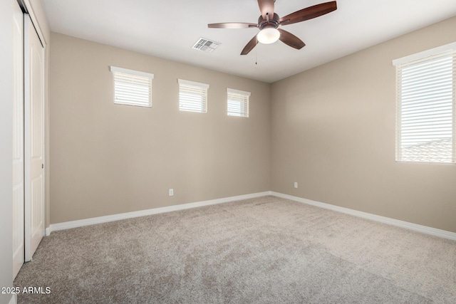 3338 E Coconino Dr, Gilbert, AZ 85298 - unfurnished bedroom featuring carpet floors, a closet, and ceiling fan