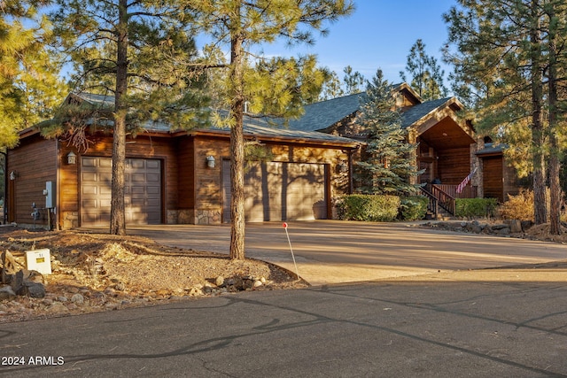 view of front of house with a garage