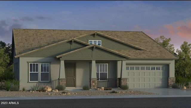 craftsman-style home with a garage