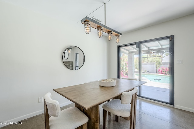 5239 E Waltann Ln, Scottsdale, AZ 85254 - dining room featuring baseboards and finished concrete flooring