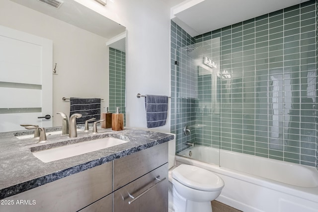 5239 E Waltann Ln, Scottsdale, AZ 85254 - bathroom with toilet, vanity, and shower / washtub combination