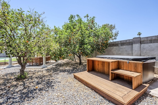 5239 E Waltann Ln, Scottsdale, AZ 85254 - view of yard with a hot tub and a wooden deck