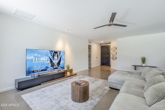 5239 E Waltann Ln, Scottsdale, AZ 85254 - living area with baseboards and ceiling fan