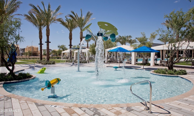 view of pool with a gazebo