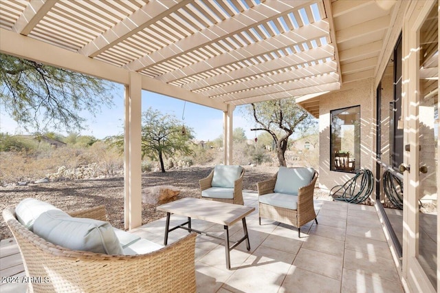 view of patio featuring a pergola