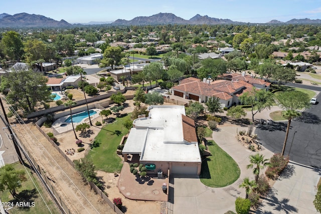 bird's eye view featuring a mountain view